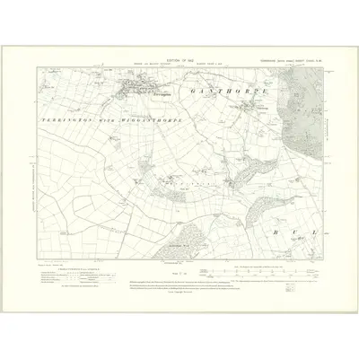 1909 Map of Yorkshire CXXIII.SW, 1912 Print