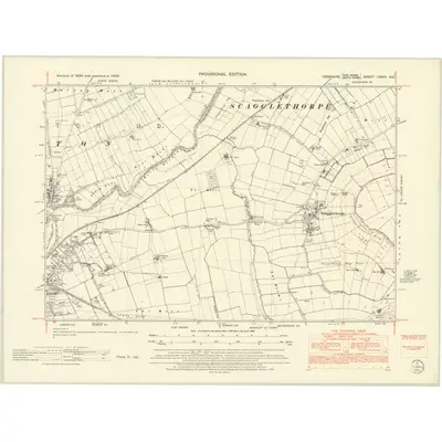 1950 Map of Yorkshire CXXIV.NE, 1952 Print