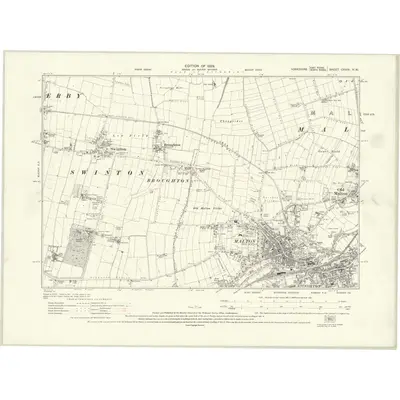 1926 Map of Yorkshire CXXIV.NW, 1929 Print