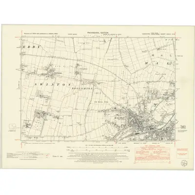 1950 Map of Yorkshire CXXIV.NW, 1952 Print