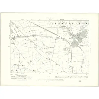 1909 Map of Yorkshire CXXIV.SE, 1913 Print