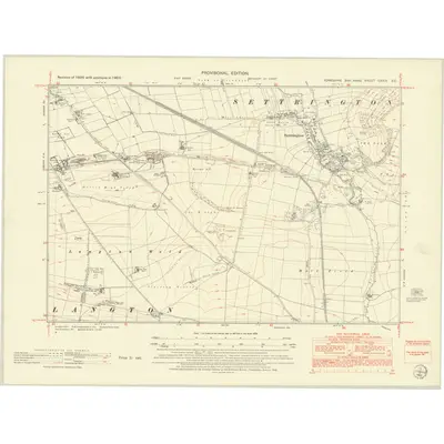 1950 Map of Yorkshire CXXIV.SE, 1952 Print