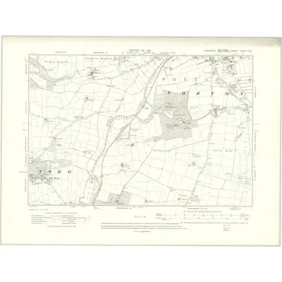 1909 Map of Yorkshire CXXIV.SW, 1912 Print