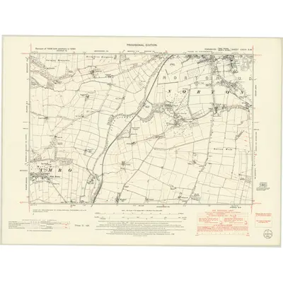 1950 Map of Yorkshire CXXIV.SW, 1952 Print