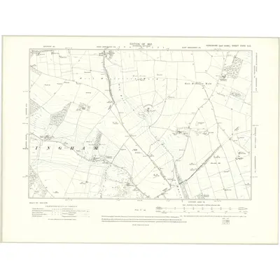 1909 Map of Yorkshire CXXV.NE, 1912 Print