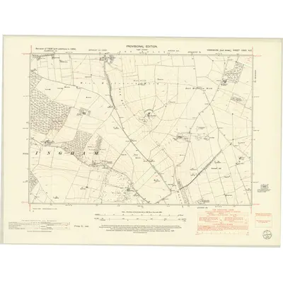 1950 Map of Yorkshire CXXV.NE, 1952 Print