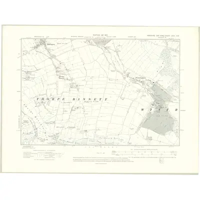 1909 Map of Yorkshire CXXV.NW, 1912 Print