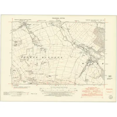 1950 Map of Yorkshire CXXV.NW, 1952 Print