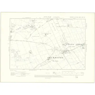 1909 Map of Yorkshire CXXV.SE, 1912 Print