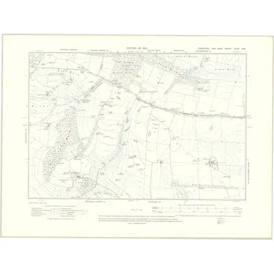 1909 Map of Yorkshire CXXV.SW, 1912 Print