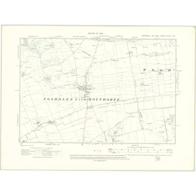 1909 Map of Yorkshire CXXVI.NE, 1913 Print
