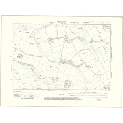 1909 Map of Yorkshire CXXVI.NW, 1913 Print