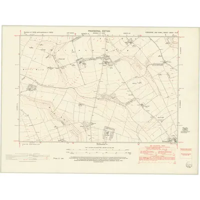 1950 Map of Yorkshire CXXVI.NW, 1953 Print