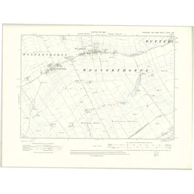 1909 Map of Yorkshire CXXVI.SW, 1913 Print