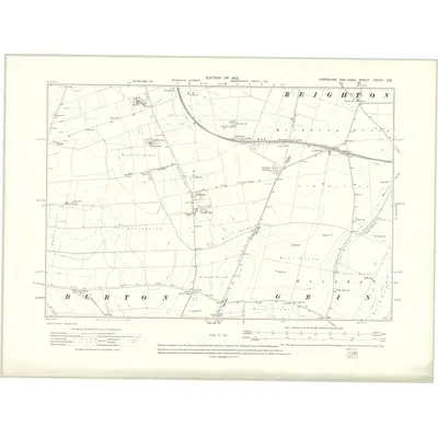 1909 Map of Yorkshire CXXVII.NE, 1913 Print