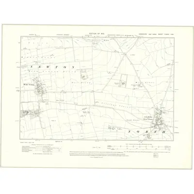1909 Map of Yorkshire CXXVII.NW, 1913 Print