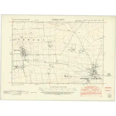1950 Map of Yorkshire CXXVII.NW, 1952 Print