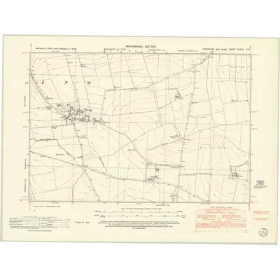 1950 Map of Yorkshire CXXVII.SW, 1952 Print