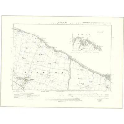 1909 Map of Yorkshire CXXVIII.NE &CXXIX.NW, 1912 Print
