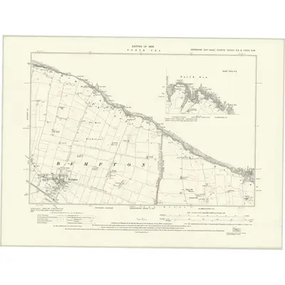 1926 Map of Yorkshire CXXVIII.NE &CXXIX.NW, 1929 Print