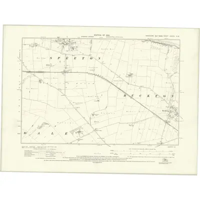 1926 Map of Yorkshire CXXVIII.NW, 1929 Print