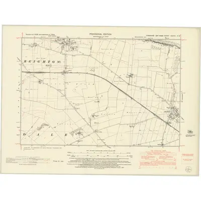 1950 Map of Yorkshire CXXVIII.NW, 1953 Print