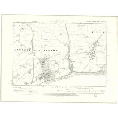1909 Map of Yorkshire CXXVIII.SE, 1912 Print