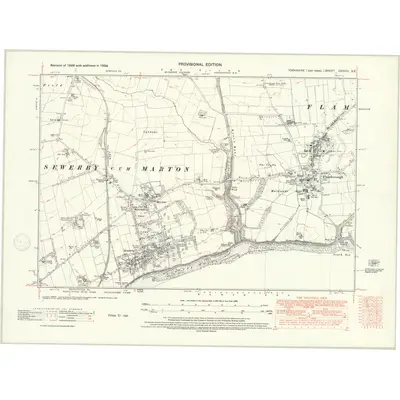 1938 Map of Yorkshire CXXVIII.SE, 1947 Print