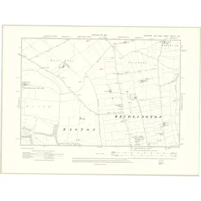1909 Map of Yorkshire CXXVIII.SW, 1912 Print