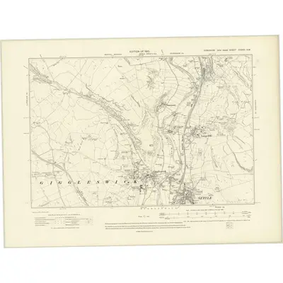 1907 Map of Yorkshire CXXXII.NW, 1910 Print