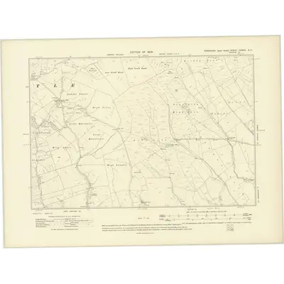 1907 Map of Yorkshire CXXXII.SE, 1909 Print