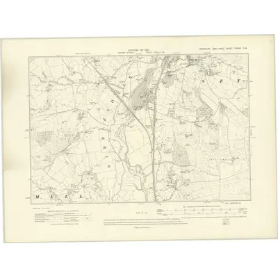 1907 Map of Yorkshire CXXXII.SW, 1910 Print