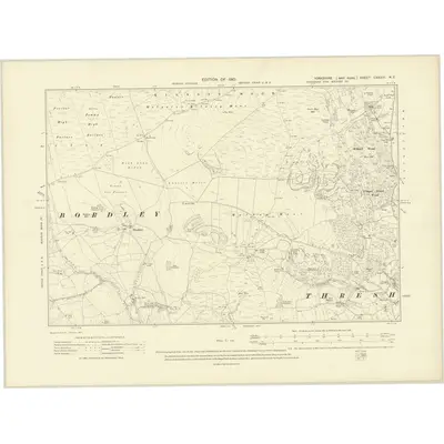 1907 Map of Yorkshire CXXXIII.NE, 1910 Print