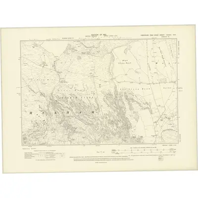 1907 Map of Yorkshire CXXXIII.NW, 1910 Print