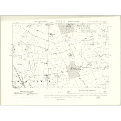 1909 Map of Yorkshire CXXXIX.NE, 1912 Print