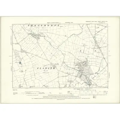 1891 Map of Yorkshire CXXXIX.NW, 1895 Print