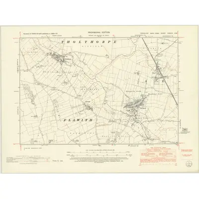 1950 Map of Yorkshire CXXXIX.NW, 1952 Print