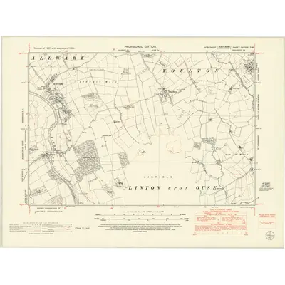 1950 Map of Yorkshire CXXXIX.SW, 1952 Print