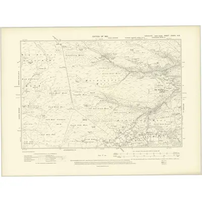 1907 Map of Yorkshire CXXXV.NW, 1910 Print
