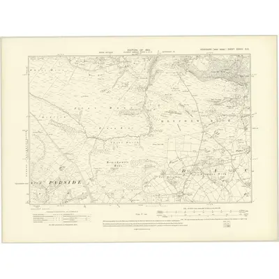 1907 Map of Yorkshire CXXXV.SE, 1910 Print