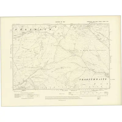 1907 Map of Yorkshire CXXXV.SW, 1910 Print