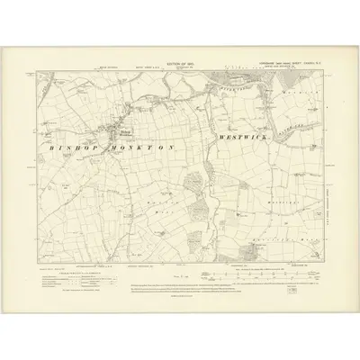 1907 Map of Yorkshire CXXXVII.NE, 1910 Print