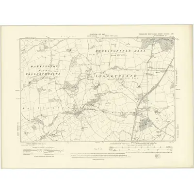 1907 Map of Yorkshire CXXXVII.NW, 1910 Print