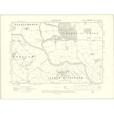 1907 Map of Yorkshire CXXXVIII.NE, 1910 Print