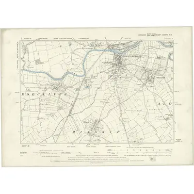 1892 Map of Yorkshire CXXXVIII.NW, 1895 Print