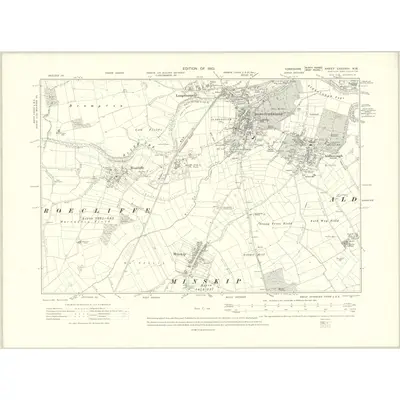 1907 Map of Yorkshire CXXXVIII.NW, 1910 Print