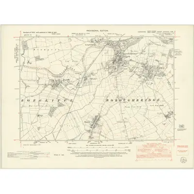 1950 Map of Yorkshire CXXXVIII.NW, 1952 Print