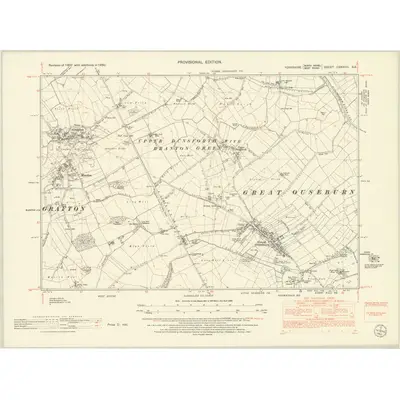 1950 Map of Yorkshire CXXXVIII.SE, 1952 Print