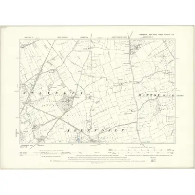 1892 Map of Yorkshire CXXXVIII.SW, 1895 Print