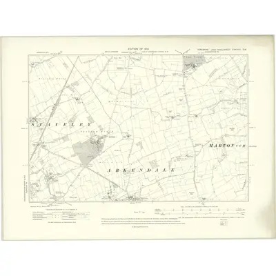 1907 Map of Yorkshire CXXXVIII.SW, 1910 Print